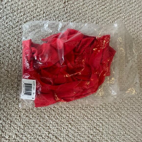 Caara Red Tie-Front Short Sleeve Blouse | Red | Size Medium NWT - Picture 4 of 4